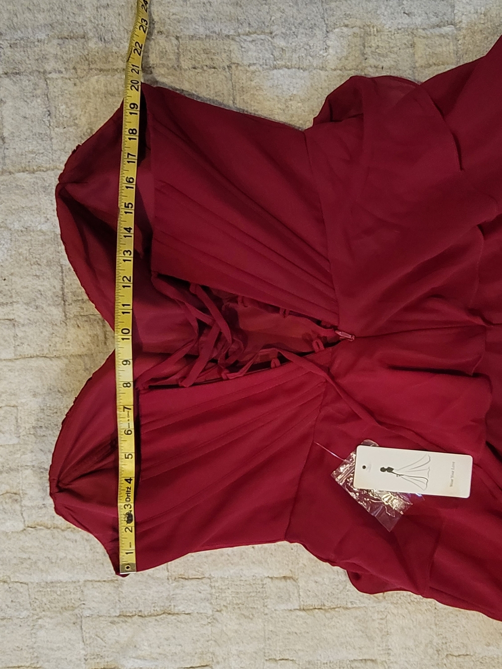 NWT WEAR YOU LOVE Red Corseted Short Prom Dress Lace Size 16W - Picture 7 of 9